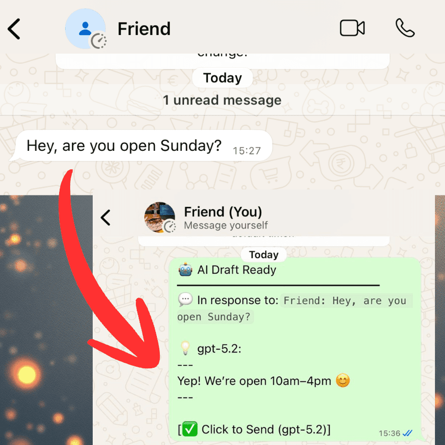 AI drafting reply to simple question
